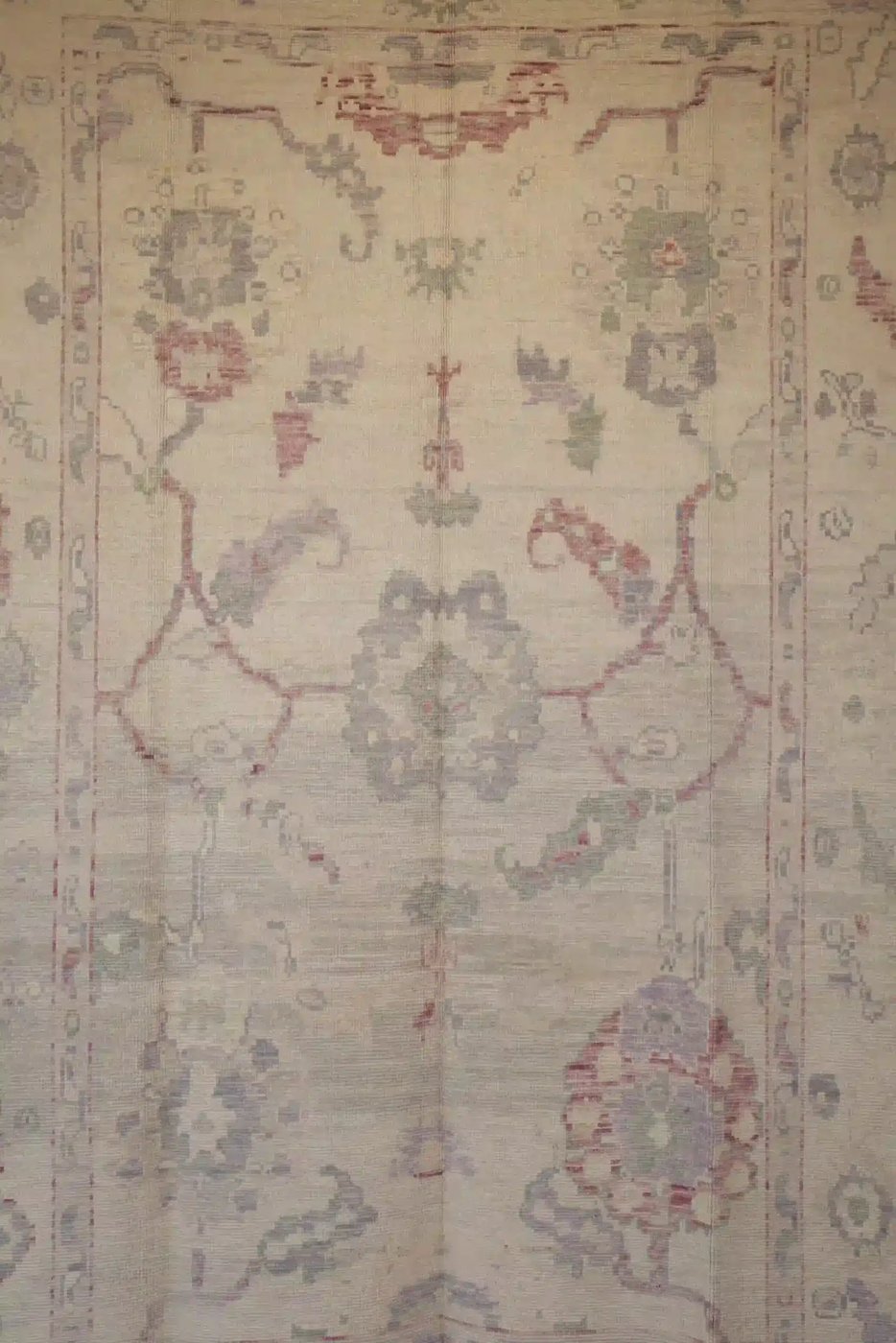 7′ x 11′ Ivory Fine Hand-Knotted Turkish Oushak Rug – Transitional Wool