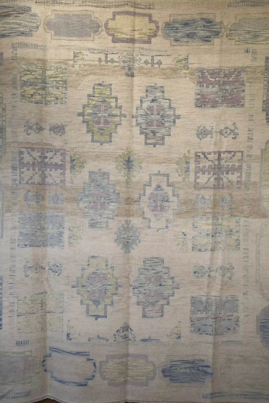 8′ x 10′ Ivory Fine Hand-Knotted Turkish Oushak Rug – Transitional Wool