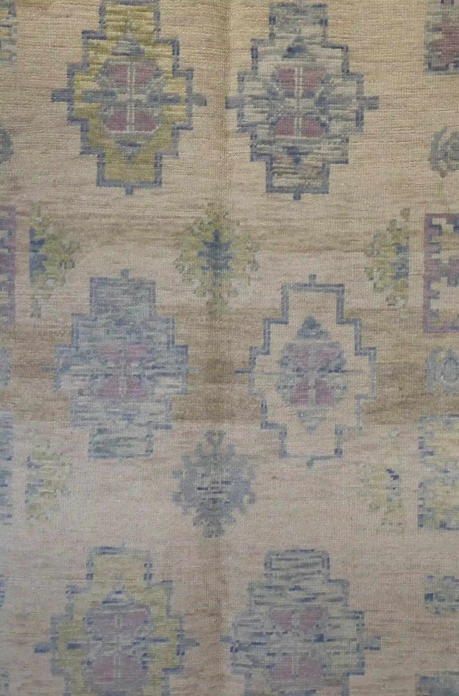 8′ x 10′ Ivory Fine Hand-Knotted Turkish Oushak Rug – Transitional Wool