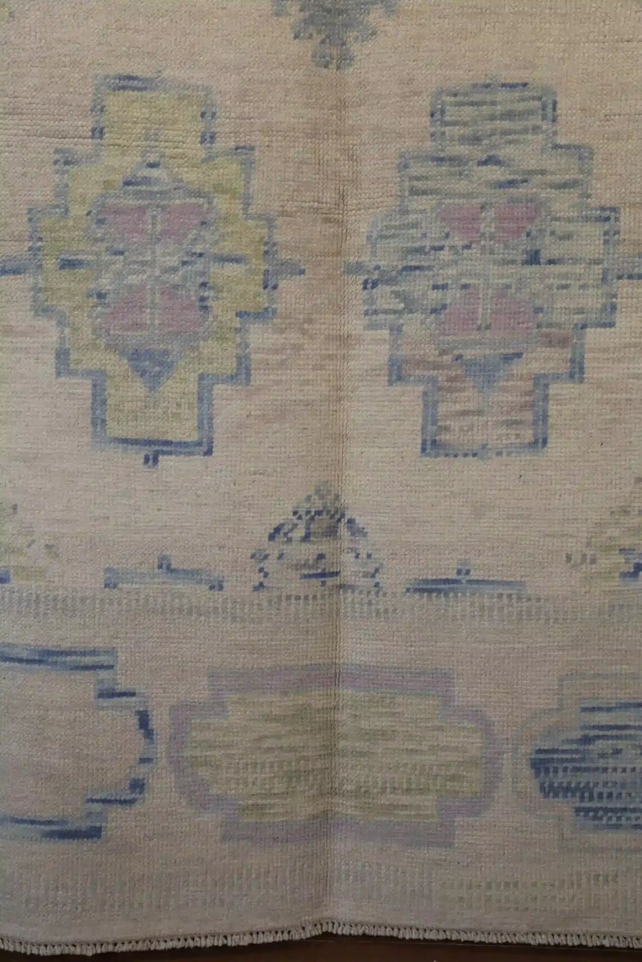 8′ x 10′ Ivory Fine Hand-Knotted Turkish Oushak Rug – Transitional Wool