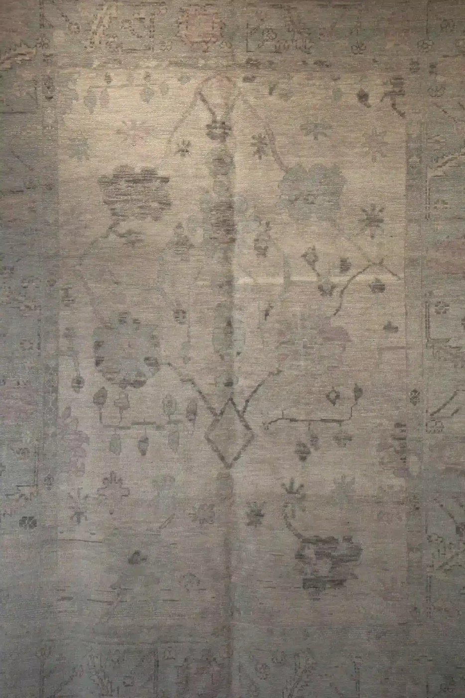 8′ x 11′ Gray Fine Hand-Knotted Turkish Oushak Rug – Transitional Wool