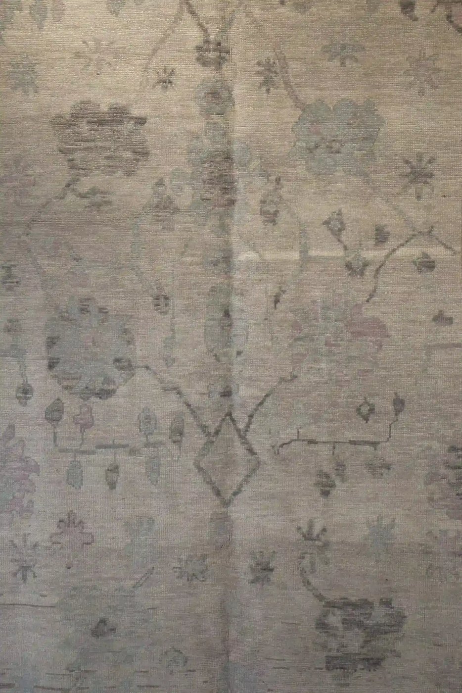 8′ x 11′ Gray Fine Hand-Knotted Turkish Oushak Rug – Transitional Wool