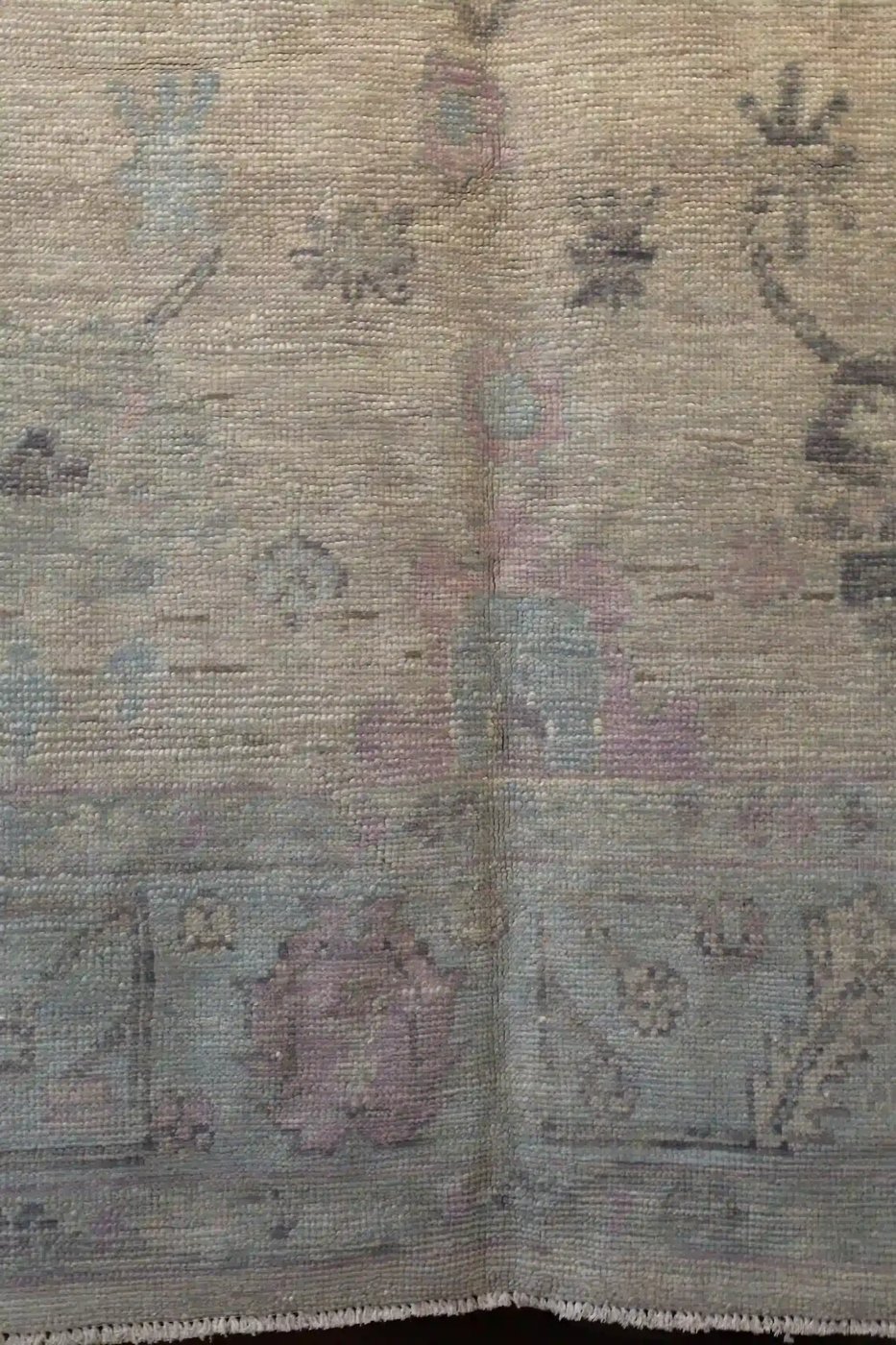 8′ x 11′ Gray Fine Hand-Knotted Turkish Oushak Rug – Transitional Wool