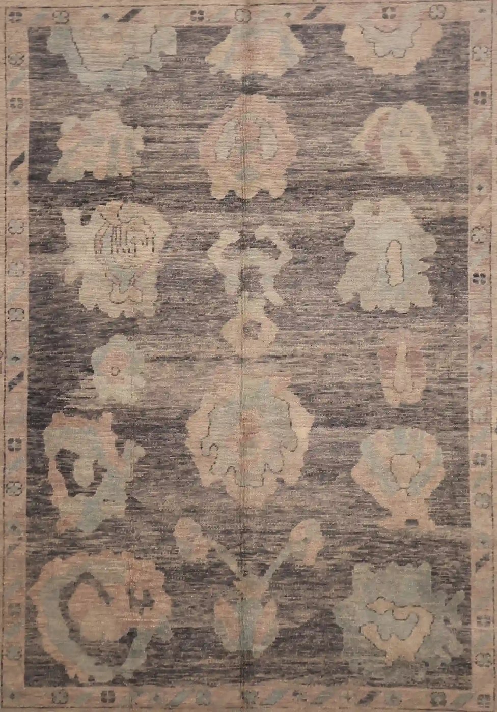 9′ x 12′ Beige Fine Hand-Knotted Turkish Oushak Rug – Traditional Wool