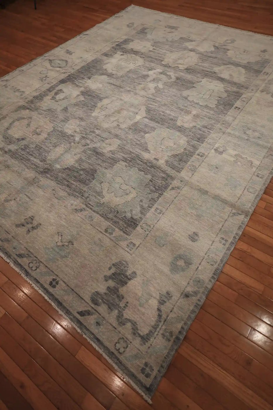 9′ x 12′ Beige Fine Hand-Knotted Turkish Oushak Rug – Traditional Wool