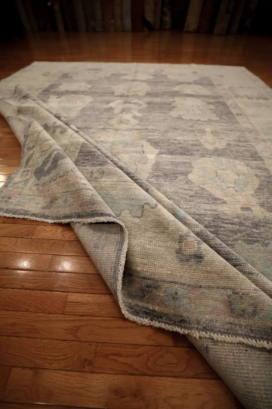 9′ x 12′ Beige Fine Hand-Knotted Turkish Oushak Rug – Traditional Wool