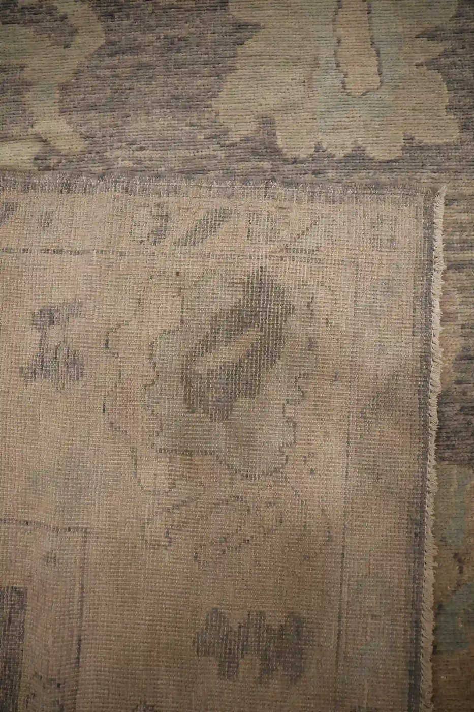 9′ x 12′ Beige Fine Hand-Knotted Turkish Oushak Rug – Traditional Wool