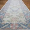 3′ x 15′ Light Blue Fine Hand-Knotted Turkish Oushak Runner Rug – Traditional Wool