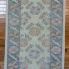 3′ x 15′ Light Blue Fine Hand-Knotted Turkish Oushak Runner Rug – Traditional Wool