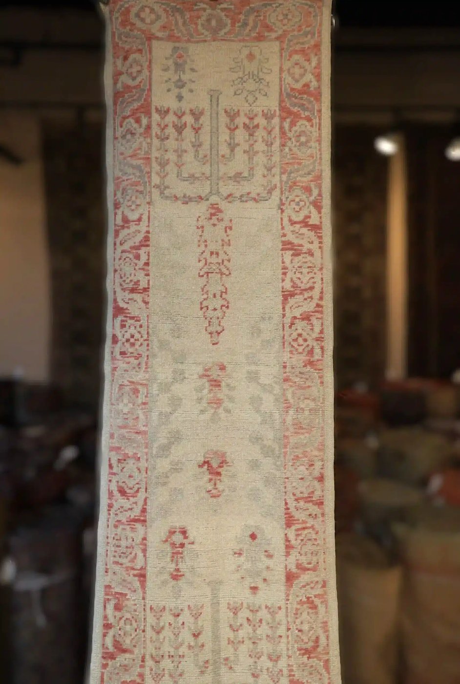 3′ x 17′ Beige Fine Hand-Knotted Turkish Oushak Runner – Traditional Wool
