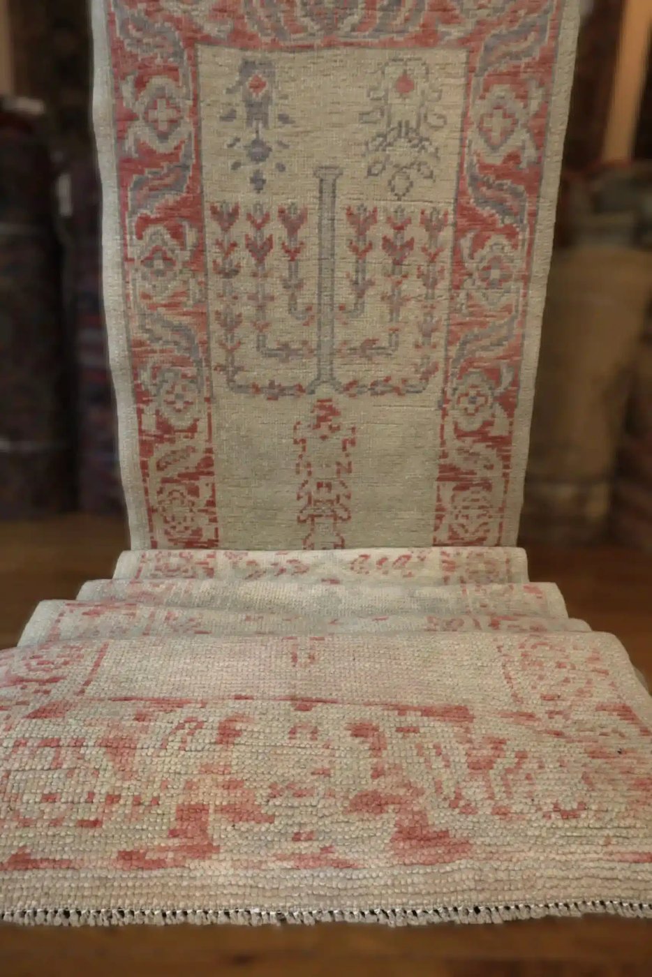 3′ x 17′ Beige Fine Hand-Knotted Turkish Oushak Runner – Traditional Wool