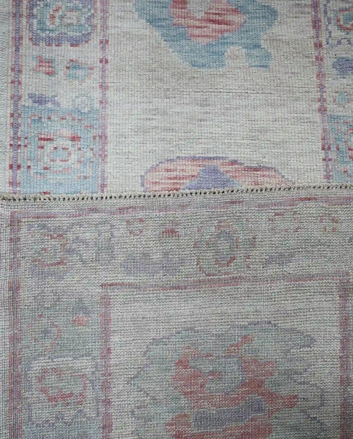 3′ x 16′ Light Blue Fine Hand-Knotted Turkish Oushak Runner Rug – Traditional Wool