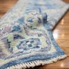 3′ x 16′ Blue Fine Hand-Knotted Turkish Oushak Runner Rug– Traditional Wool
