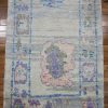 3′ x 15′ Light Blue Fine Hand-Knotted Turkish Oushak Runner Rug– Traditional Wool