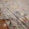 9′ x 10′ Blue Fine Hand-Knotted Turkish Oushak Rug – Traditional Wool