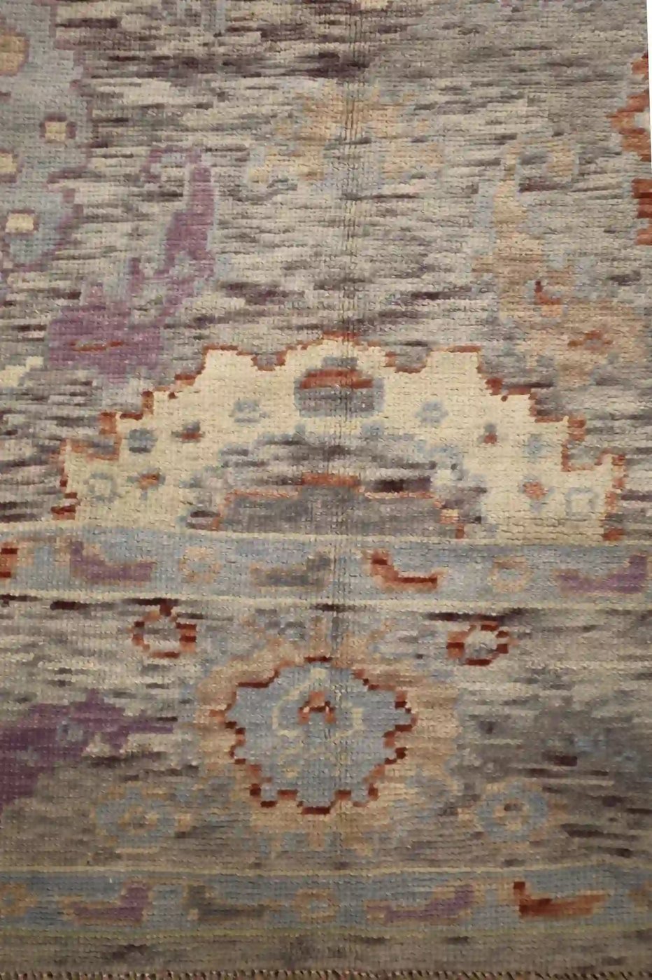 9′ x 10′ Blue Fine Hand-Knotted Turkish Oushak Rug – Traditional Wool