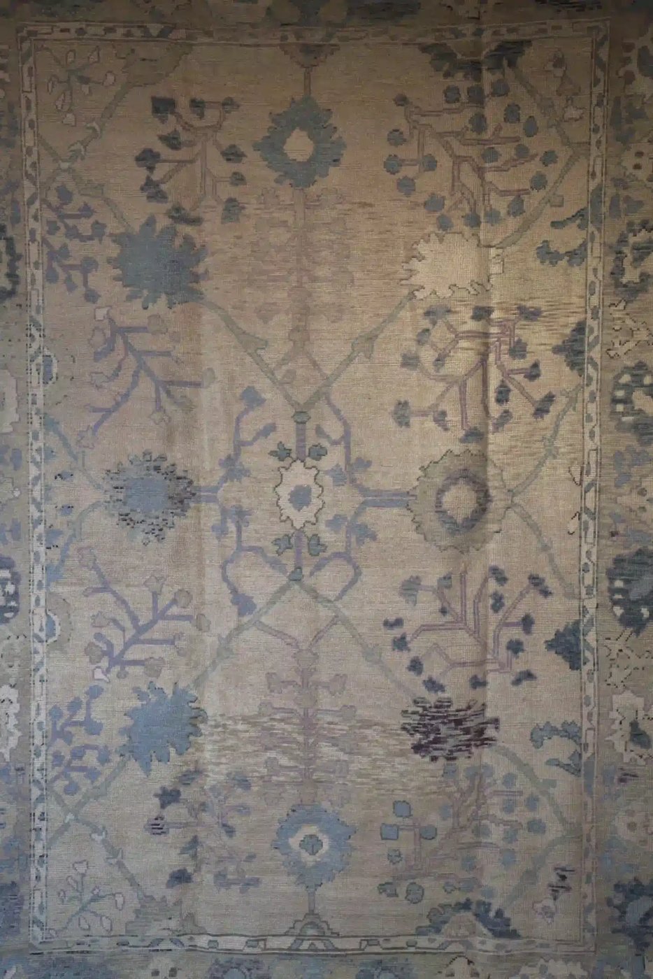10′ x 14′ Pale Blue Fine Hand-Knotted New Turkish Oushak Rug – Traditional Wool