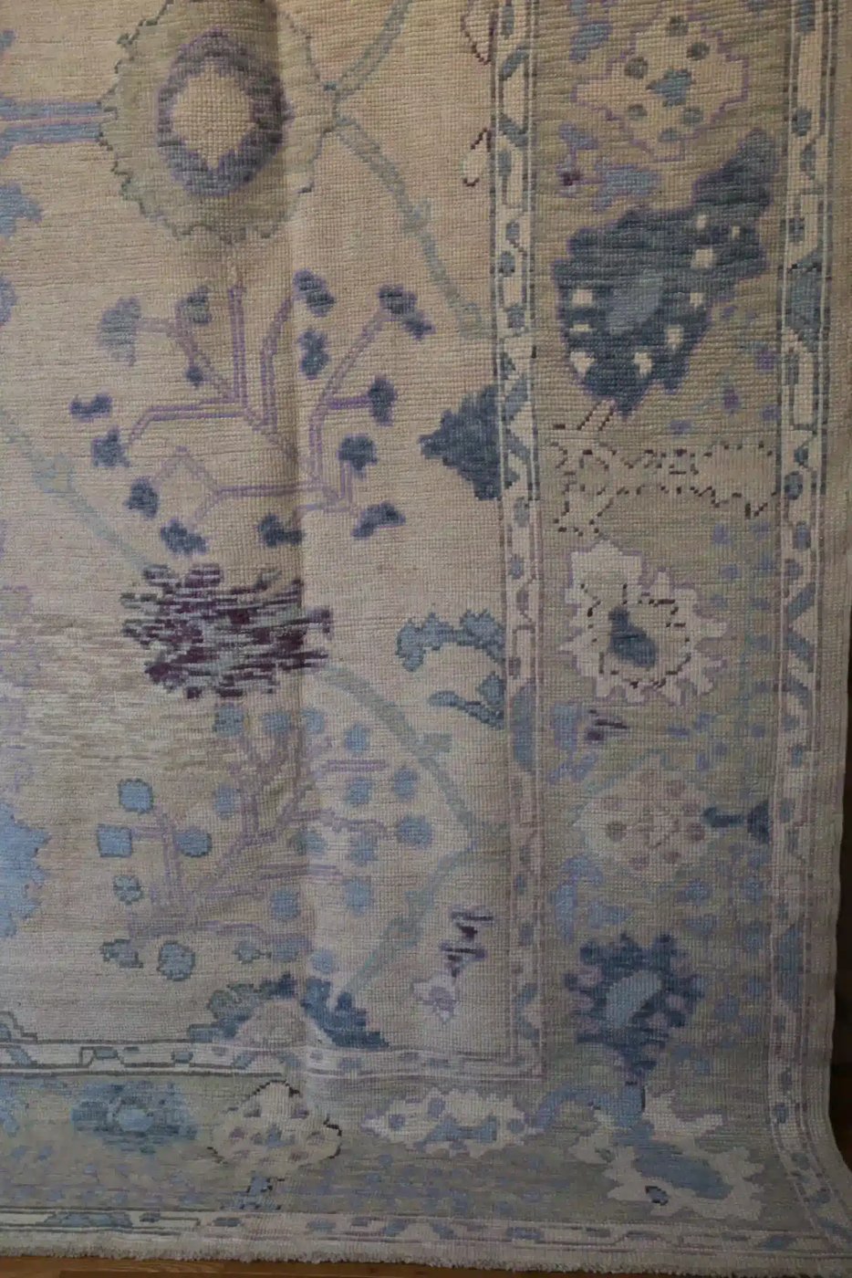 10′ x 14′ Pale Blue Fine Hand-Knotted New Turkish Oushak Rug – Traditional Wool