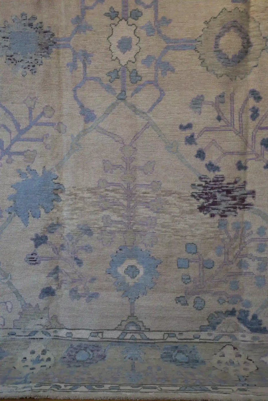 10′ x 14′ Pale Blue Fine Hand-Knotted New Turkish Oushak Rug – Traditional Wool