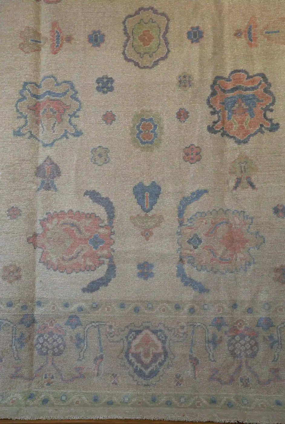 9′ x 13′ Pale Green Fine Hand-Knotted New Turkish Oushak Rug – Traditional Wool