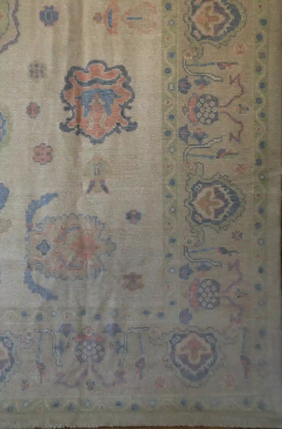 9′ x 13′ Pale Green Fine Hand-Knotted New Turkish Oushak Rug – Traditional Wool