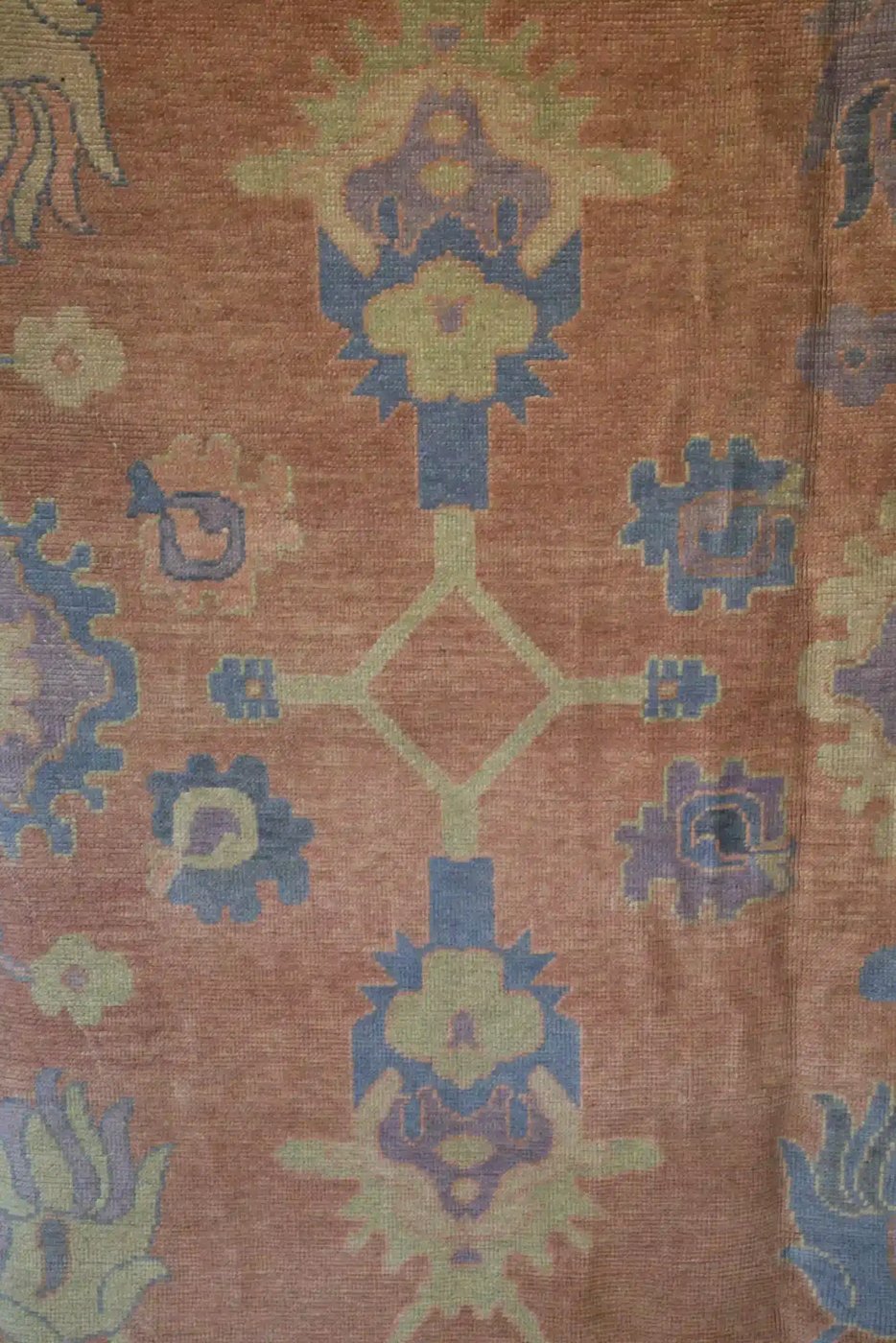 10′ x 14′ Coral Fine Hand-Knotted New Turkish Oushak Rug – Traditional Wool