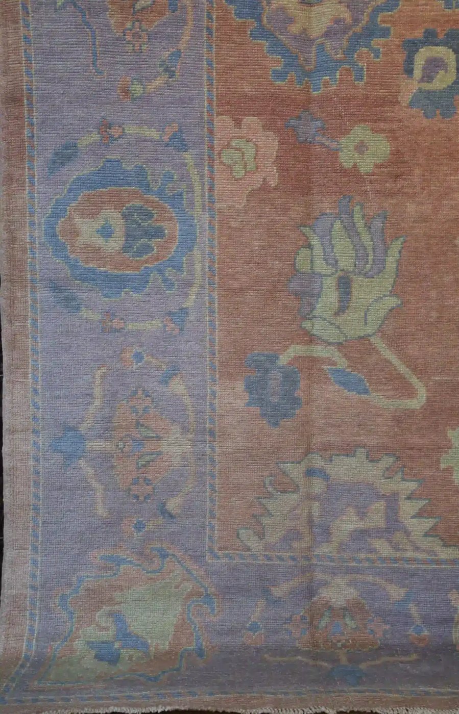 10′ x 14′ Coral Fine Hand-Knotted New Turkish Oushak Rug – Traditional Wool