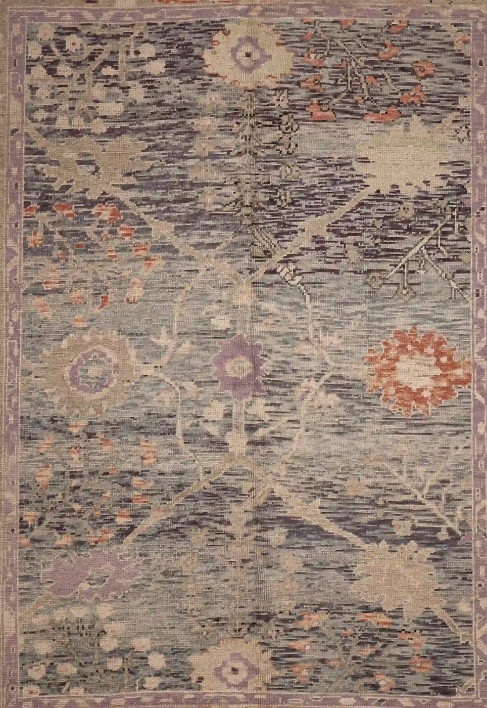 9′ x 11′ Pale Blue Fine Hand-Knotted New Turkish Oushak Rug – Traditional Wool