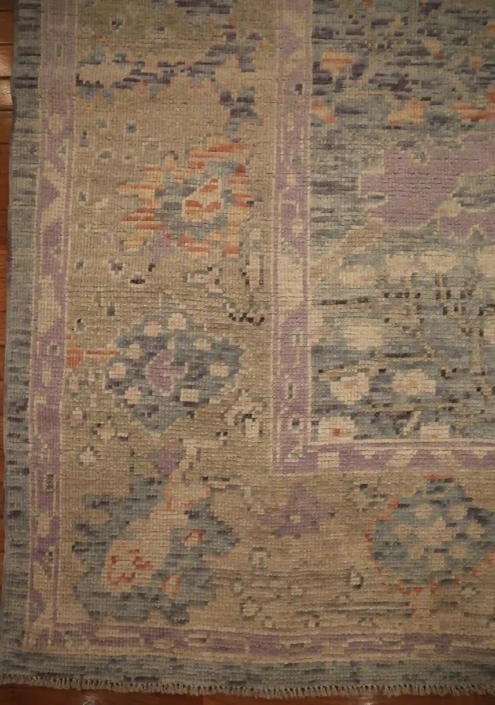 9′ x 11′ Pale Blue Fine Hand-Knotted New Turkish Oushak Rug – Traditional Wool