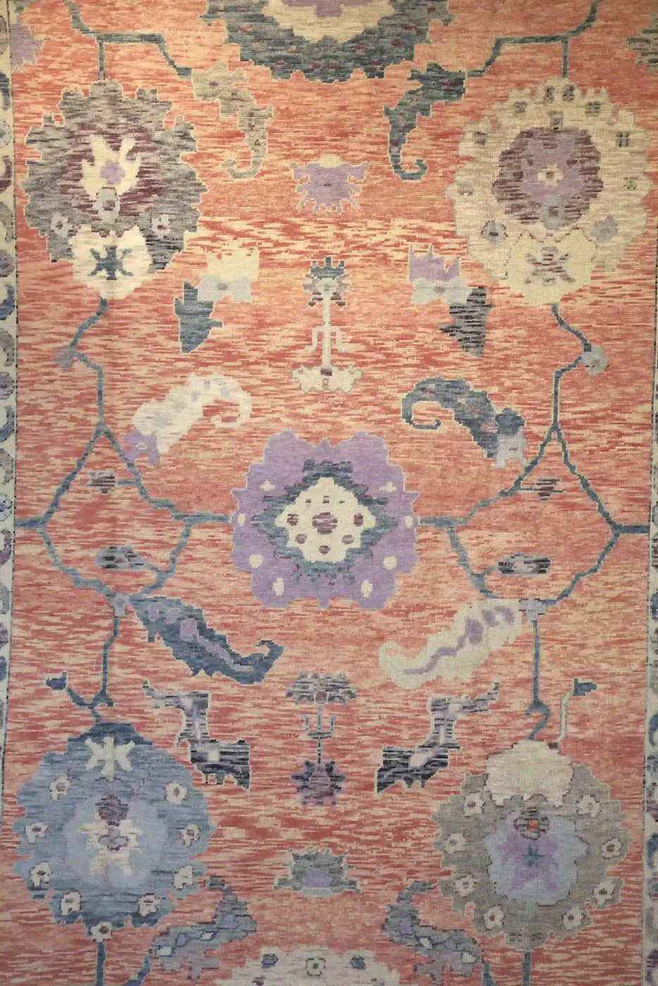 11′ x 14′ Coral Fine Hand-Knotted New Turkish Oushak Rug – Traditional Wool