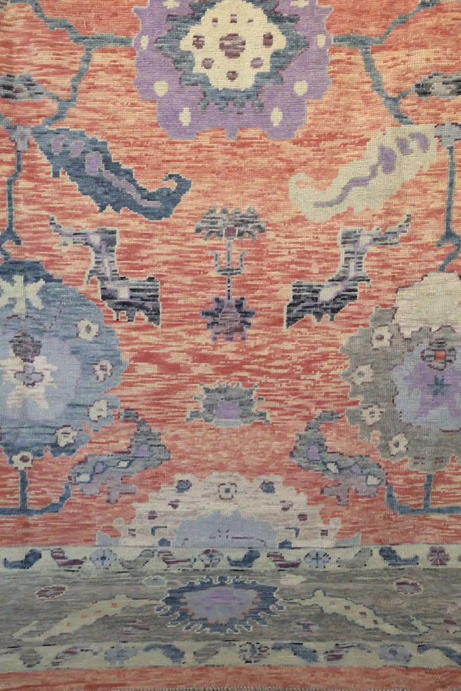 11′ x 14′ Coral Fine Hand-Knotted New Turkish Oushak Rug – Traditional Wool
