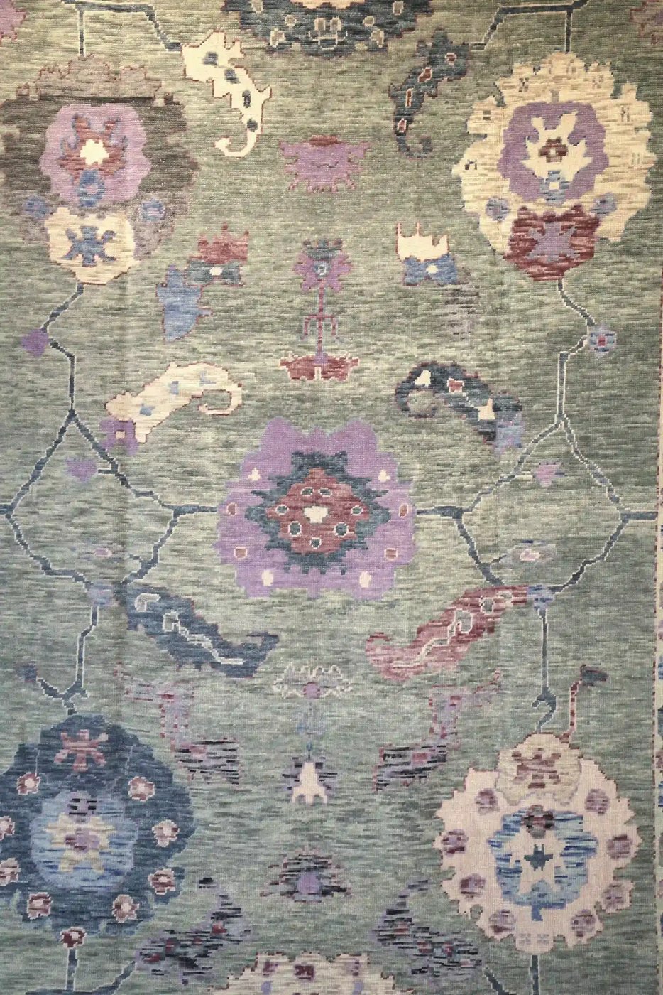 11′ x 14′ Pale Blue Fine Hand-Knotted New Turkish Oushak Rug – Traditional Wool