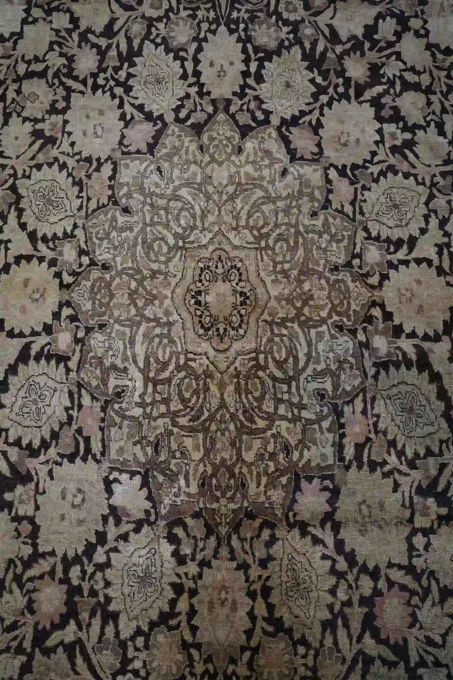 9′ x 13′ Beige Fine Hand-Knotted Persian Tabriz Rug – Traditional Wool