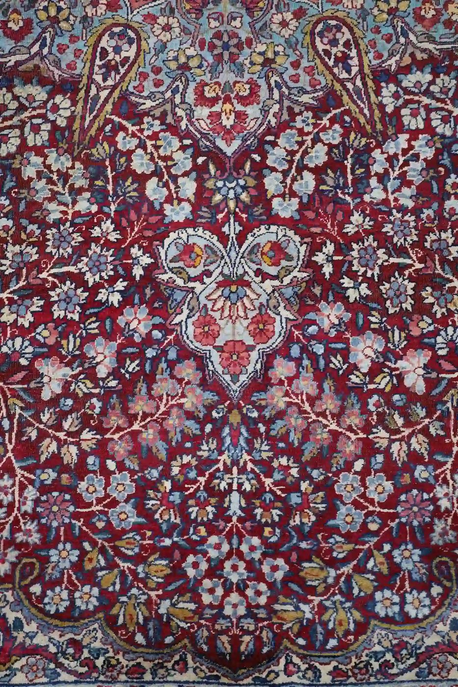 8′ x 11′ Red Fine Hand-Knotted Semi Antique Persian Kerman Rug – Traditional Wool