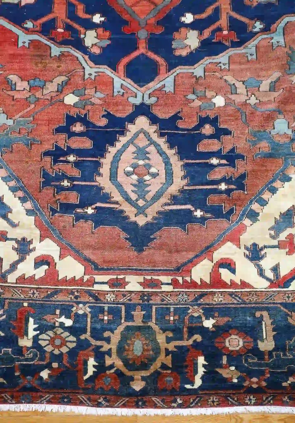 13′ x 16′ Red Fine Hand-Knotted Antique Persian Serapi – Traditional Wool