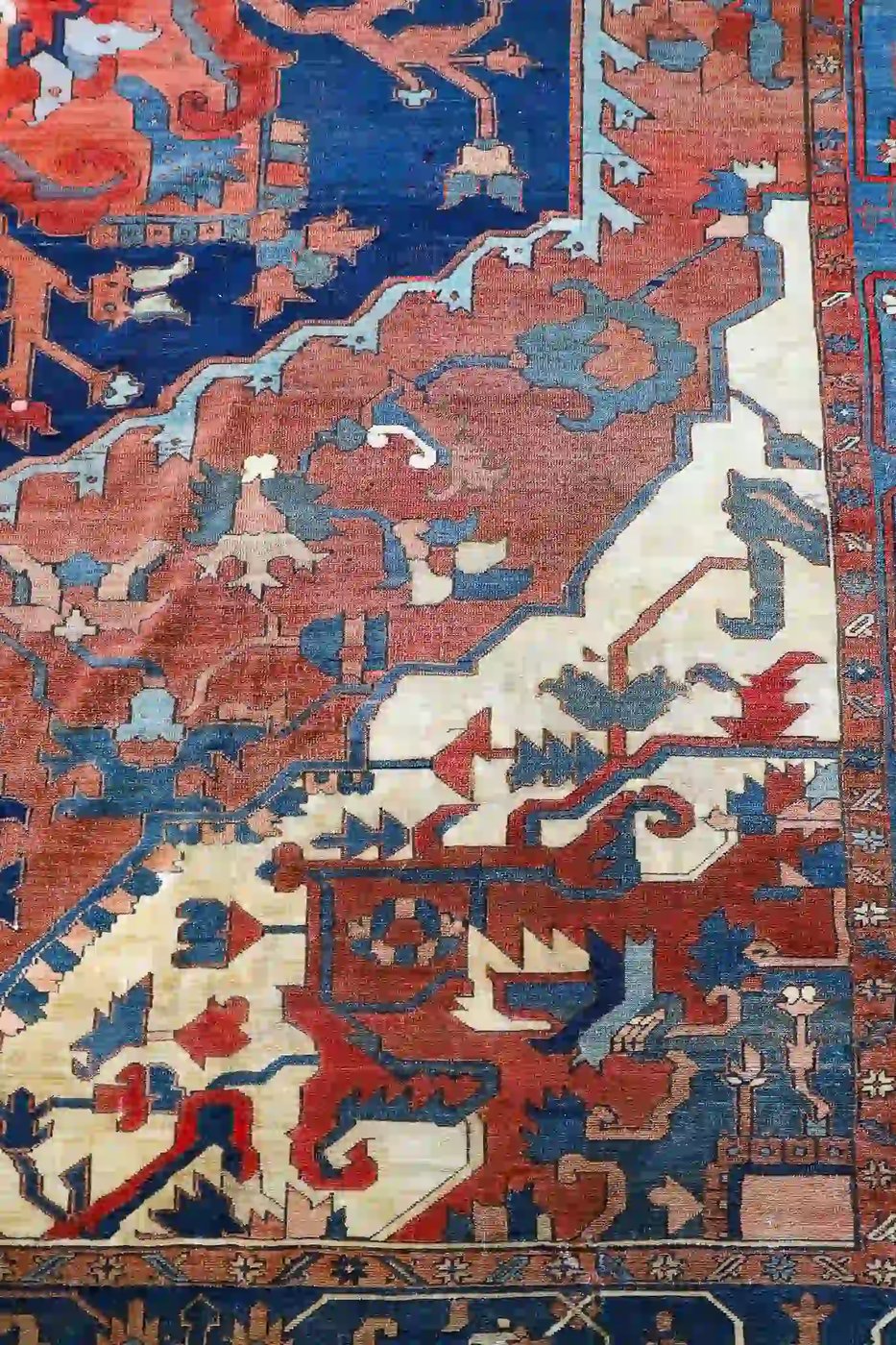 13′ x 16′ Red Fine Hand-Knotted Antique Persian Serapi – Traditional Wool