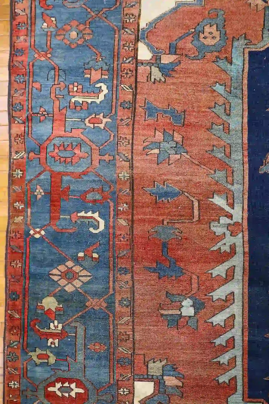 13′ x 16′ Red Fine Hand-Knotted Antique Persian Serapi – Traditional Wool