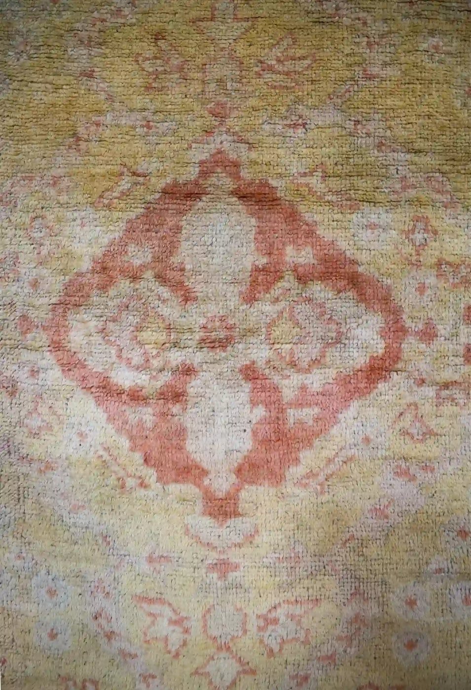 13′ x 18′ Ivory Fine Hand-Knotted Antique Turkish Oushak Rug – Traditional Wool