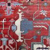 14′ x 20′ Red Fine Hand-Knotted Antique Persian Serapi – Traditional Wool
