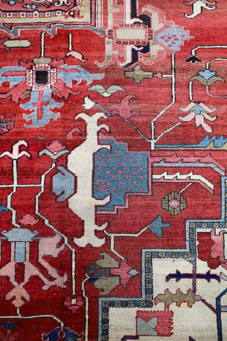 14′ x 20′ Red Fine Hand-Knotted Antique Persian Serapi – Traditional Wool