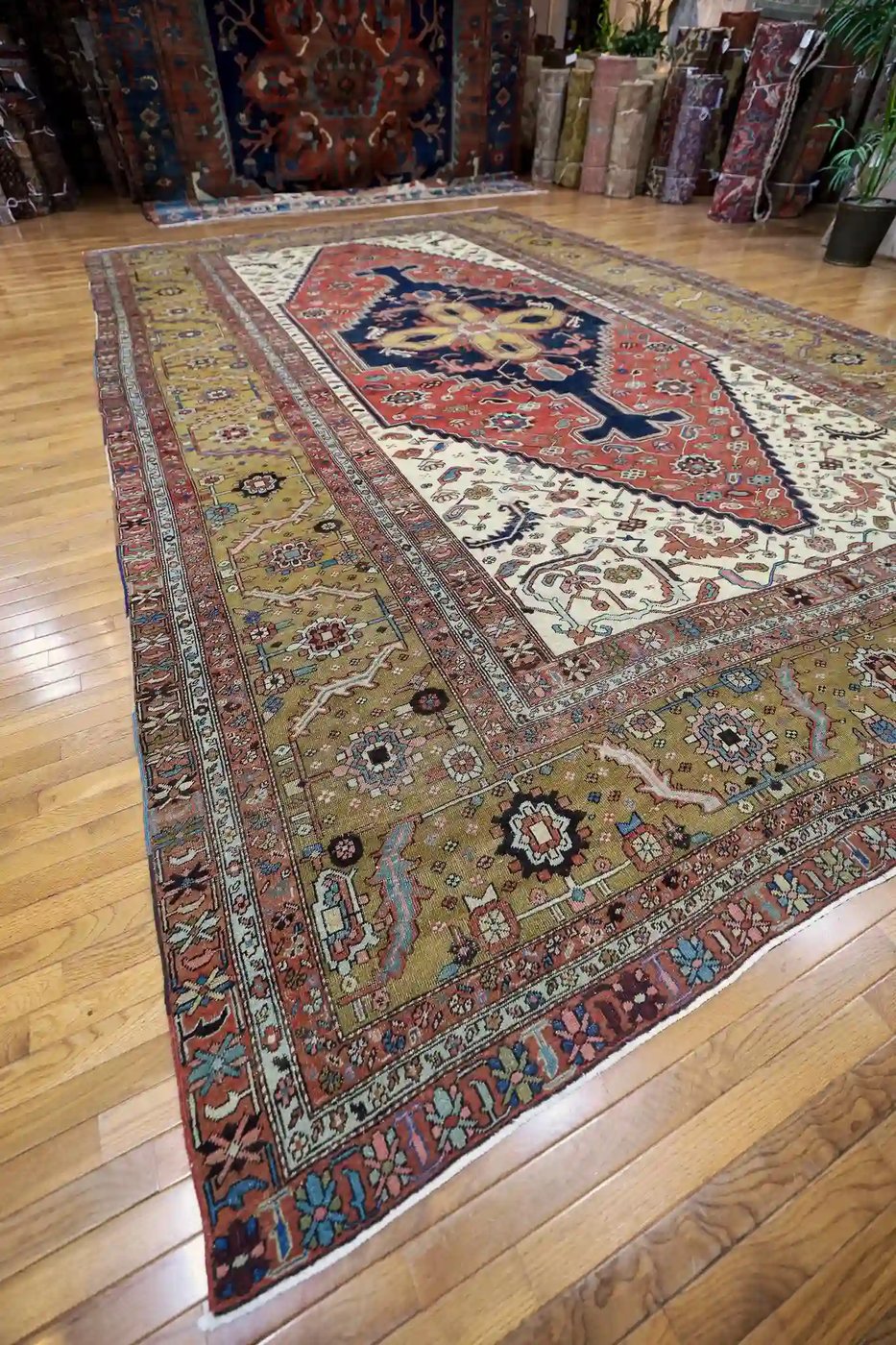 12′ x 18′ Red Fine Hand-Knotted Antique Persian Bakhshayesh – Traditional Wool
