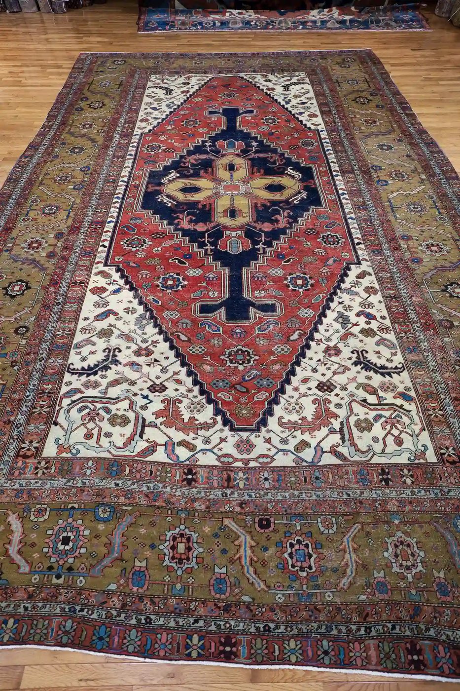 12′ x 18′ Red Fine Hand-Knotted Antique Persian Bakhshayesh – Traditional Wool