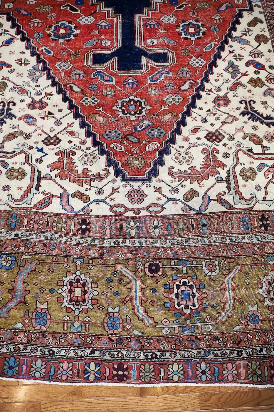 12′ x 18′ Red Fine Hand-Knotted Antique Persian Bakhshayesh – Traditional Wool
