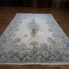 8′ x 13′ Ivory Fine Hand-Knotted Persian Kerman Rug – Traditional Wool