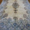 8′ x 13′ Ivory Fine Hand-Knotted Persian Kerman Rug – Traditional Wool