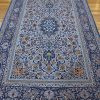 4′ x 7′ Light Blue Fine Hand-Knotted Persian Isfahan Rug – Traditional Silk and Wool