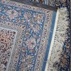 4′ x 7′ Light Blue Fine Hand-Knotted Persian Isfahan Rug – Traditional Silk and Wool