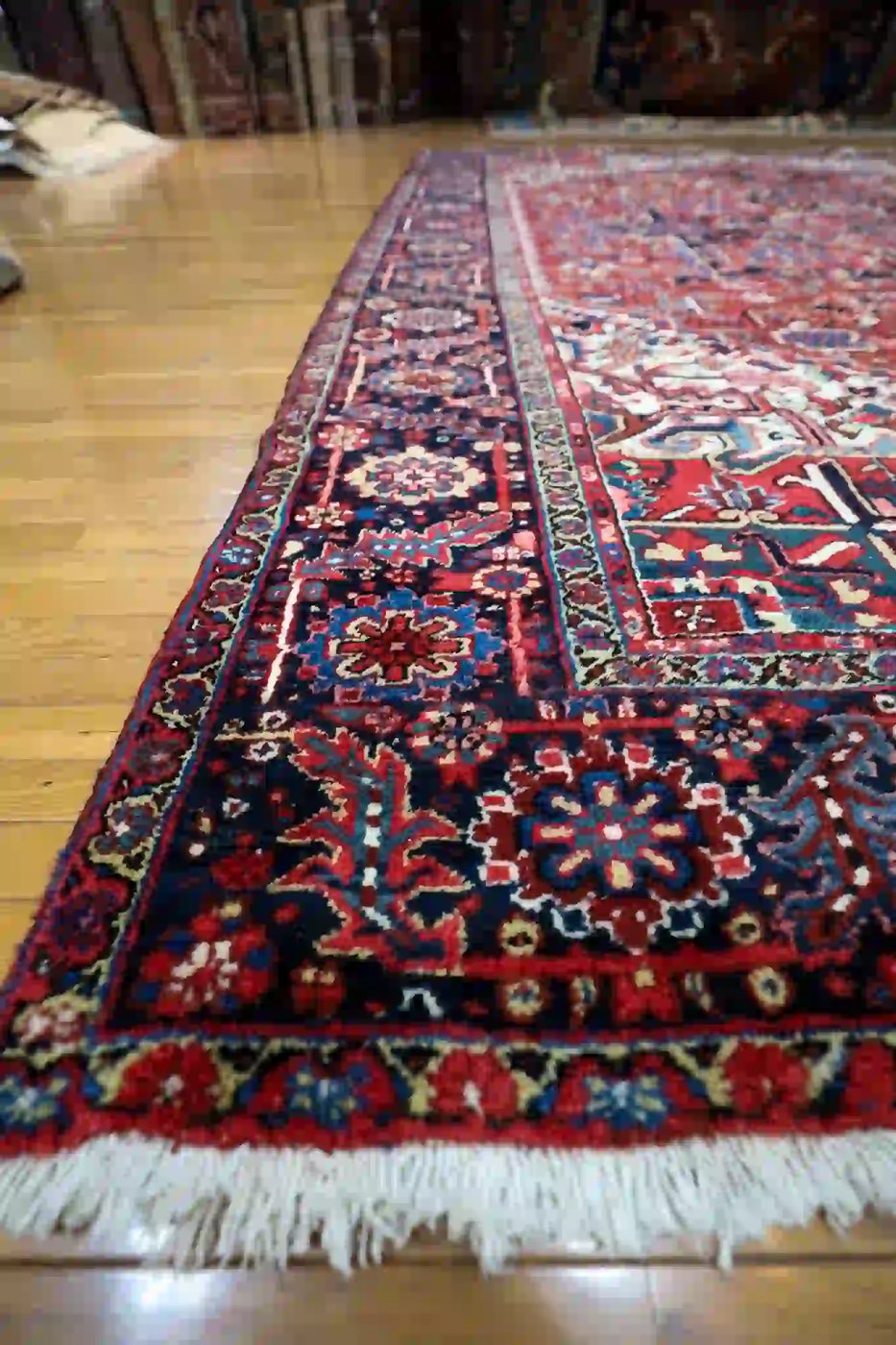 12′ x 15′ Red Fine Hand-Knotted Persian Heriz Rug – Traditional Wool - 6 12′ x 15′ Red Fine Hand-Knotted Persian Heriz Rug – Traditional Wool