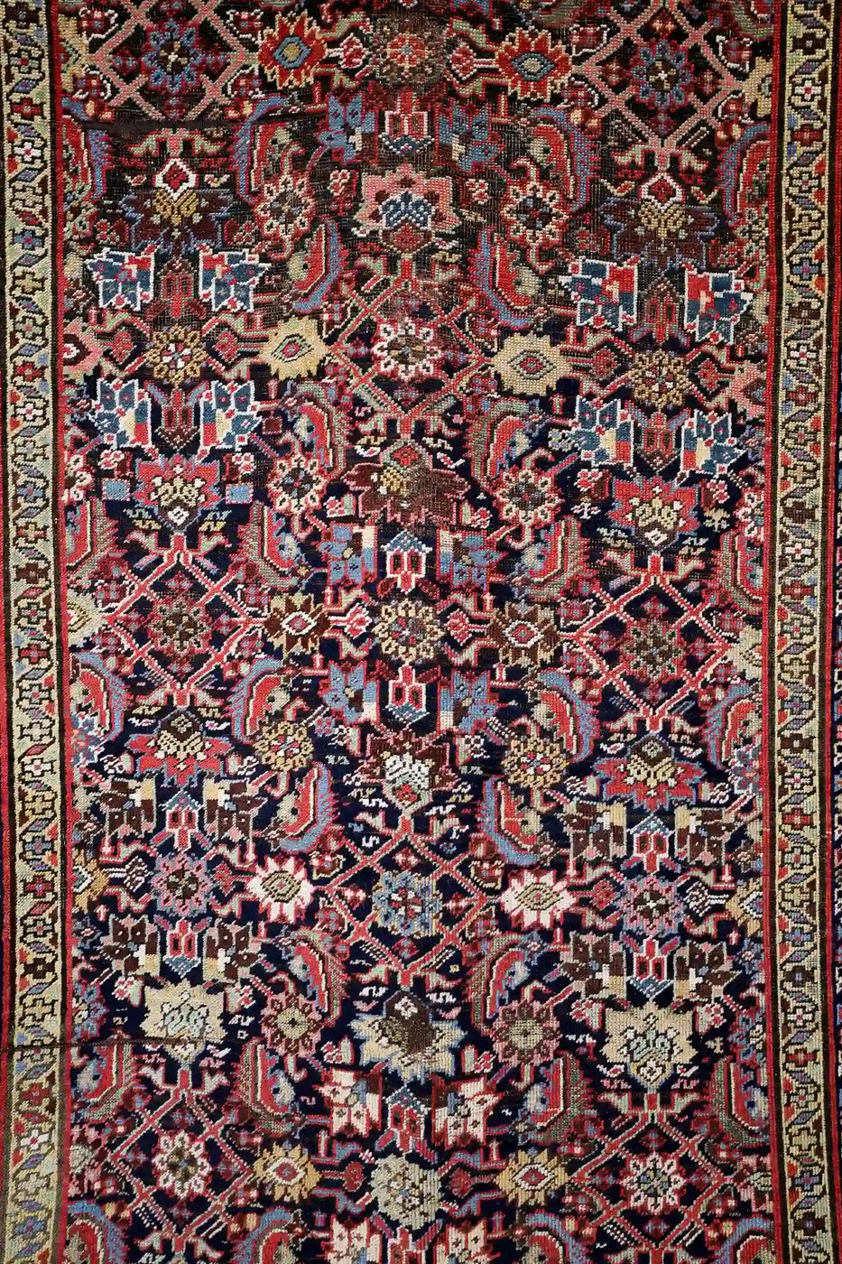 6′ x 14′ Red Fine Hand-Knotted Antique Persian Farahan Rug – Traditional Wool