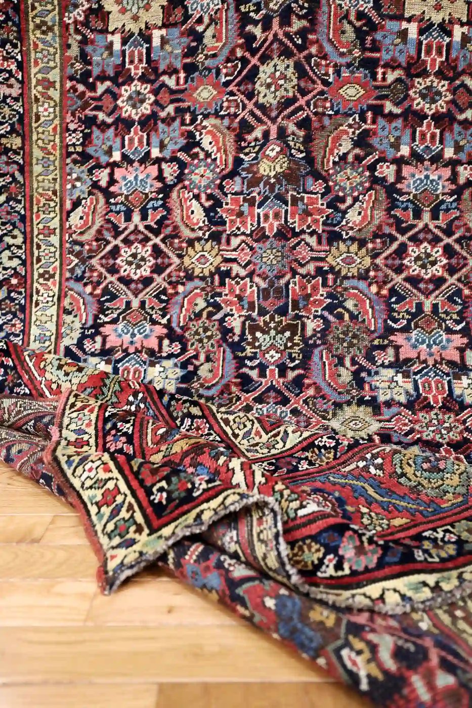 6′ x 14′ Red Fine Hand-Knotted Antique Persian Farahan Rug – Traditional Wool